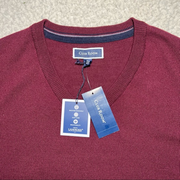 NWT Club Room Wool-Blend V-Neck Sweater - Picture 3 of 5